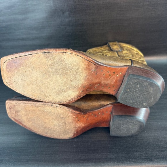 Tony Lama Vaquero Womens size 9 Brown Leather Western Cowboy Boots VF 6004 - Picture 8 of 10